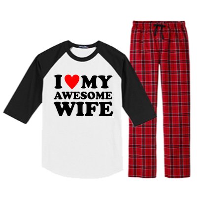 I Heart My Awesome Wife Raglan Sleeve Pajama Set