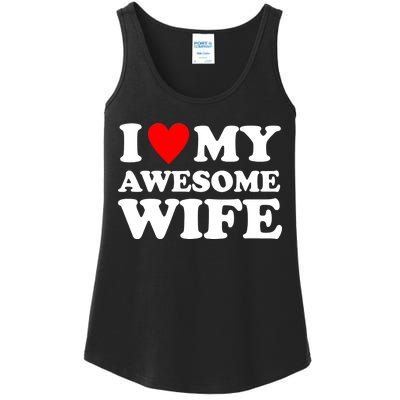 I Heart My Awesome Wife Ladies Essential Tank