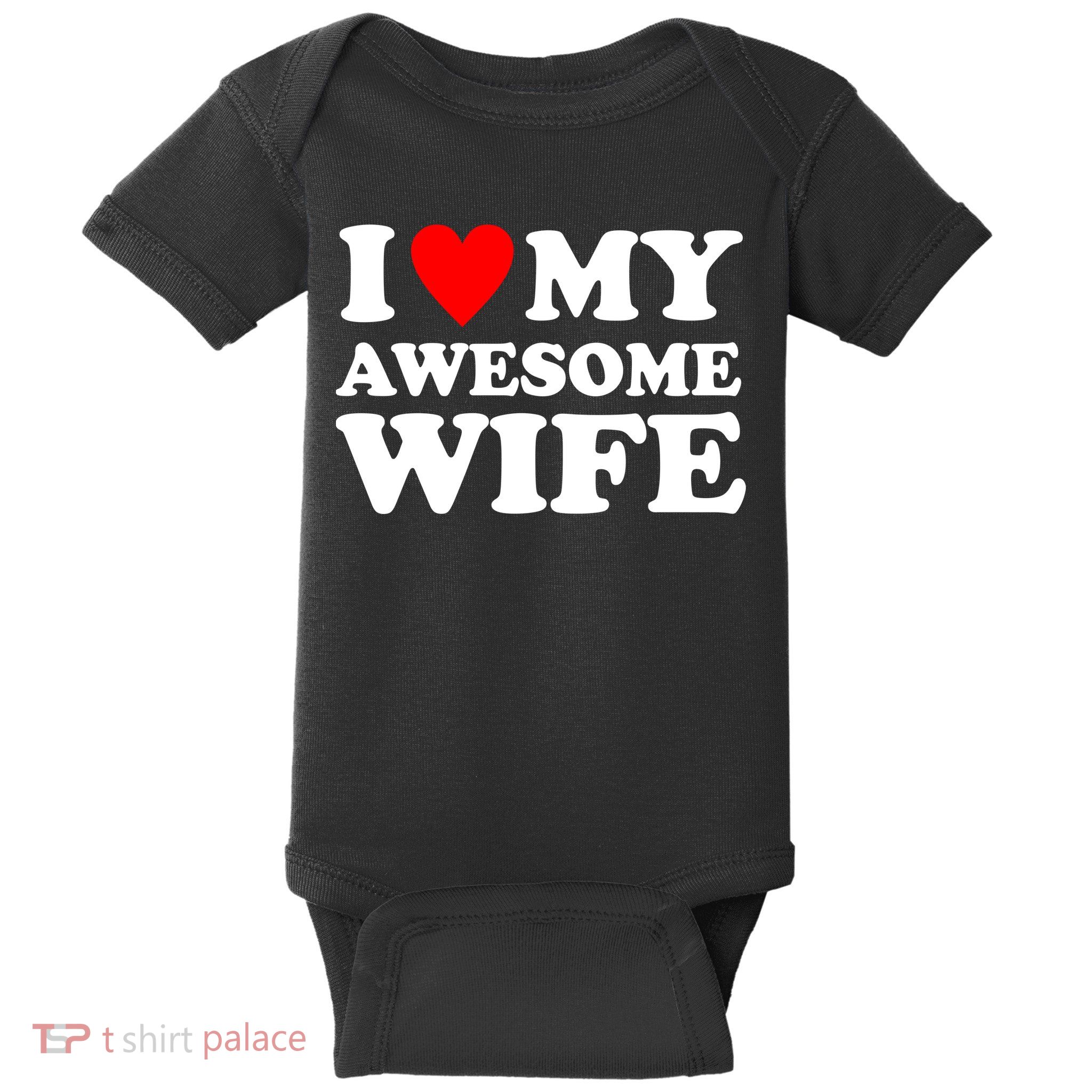 I Heart My Awesome Wife Baby Bodysuit