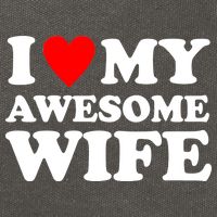 I Heart My Awesome Wife Cotton Canvas Backpack