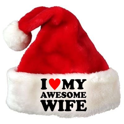 I Heart My Awesome Wife Premium Christmas Santa Hat