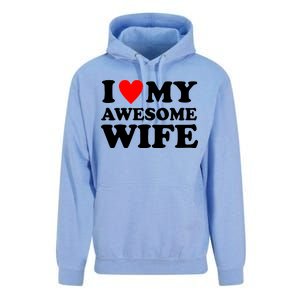 I Heart My Awesome Wife Unisex Surf Hoodie