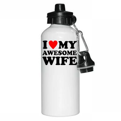 I Heart My Awesome Wife Aluminum Water Bottle