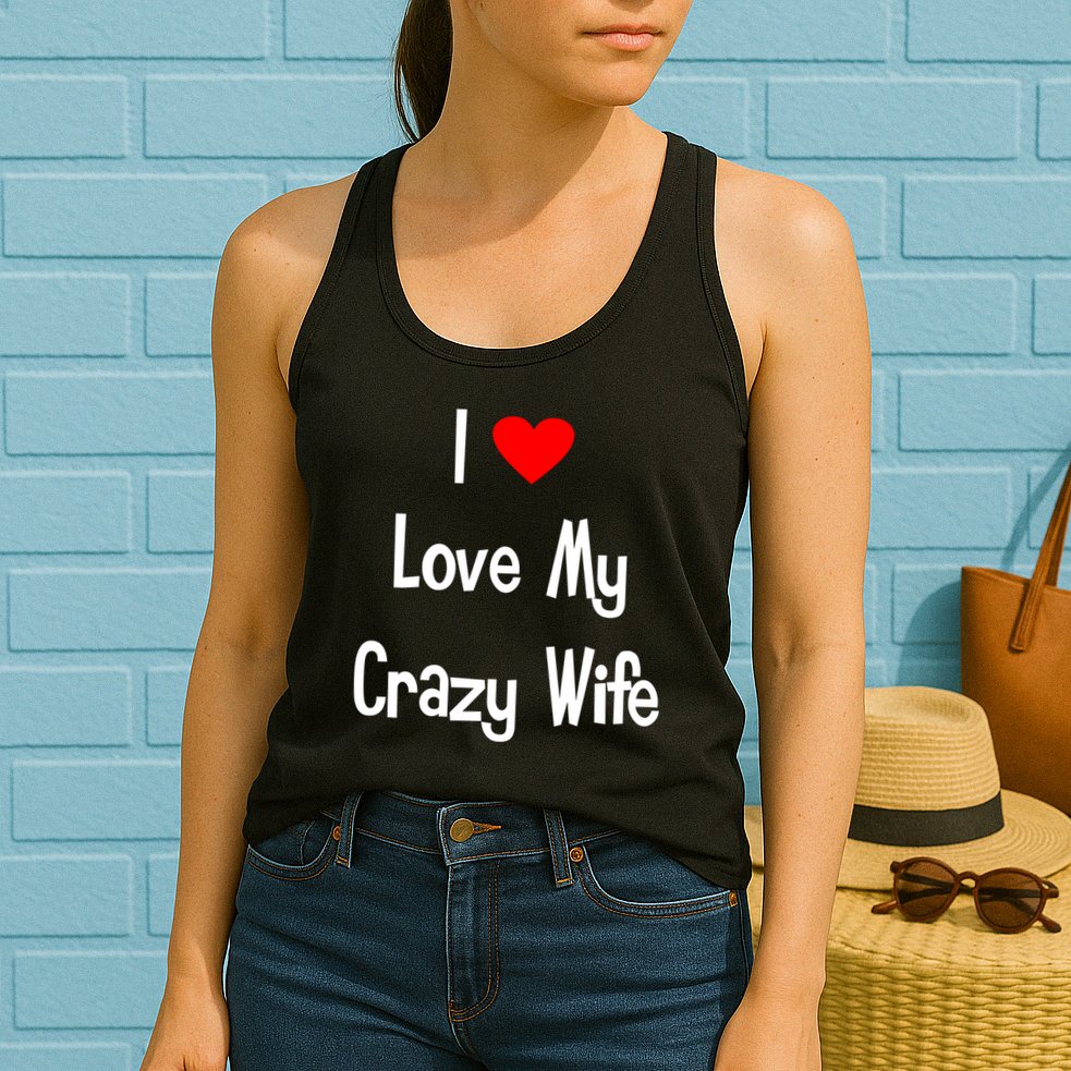 I Heart My Crazy Wife Womens Tank Top