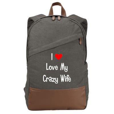 I Heart My Crazy Wife Cotton Canvas Backpack