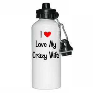 I Heart My Crazy Wife Aluminum Water Bottle