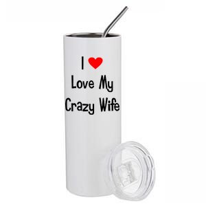 I Heart My Crazy Wife Stainless Steel Tumbler