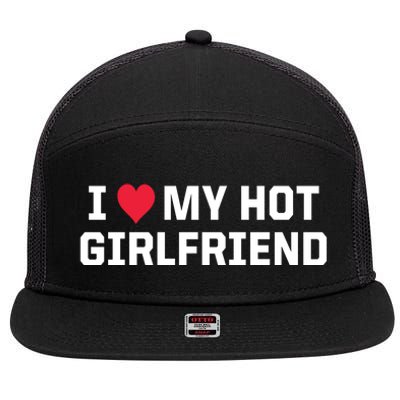 I Heart My Hot Girlfriend Fenny Couples 7 Panel Mesh Trucker Snapback Hat