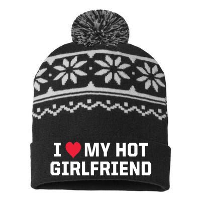 I Heart My Hot Girlfriend Fenny Couples USA-Made Snowflake Beanie