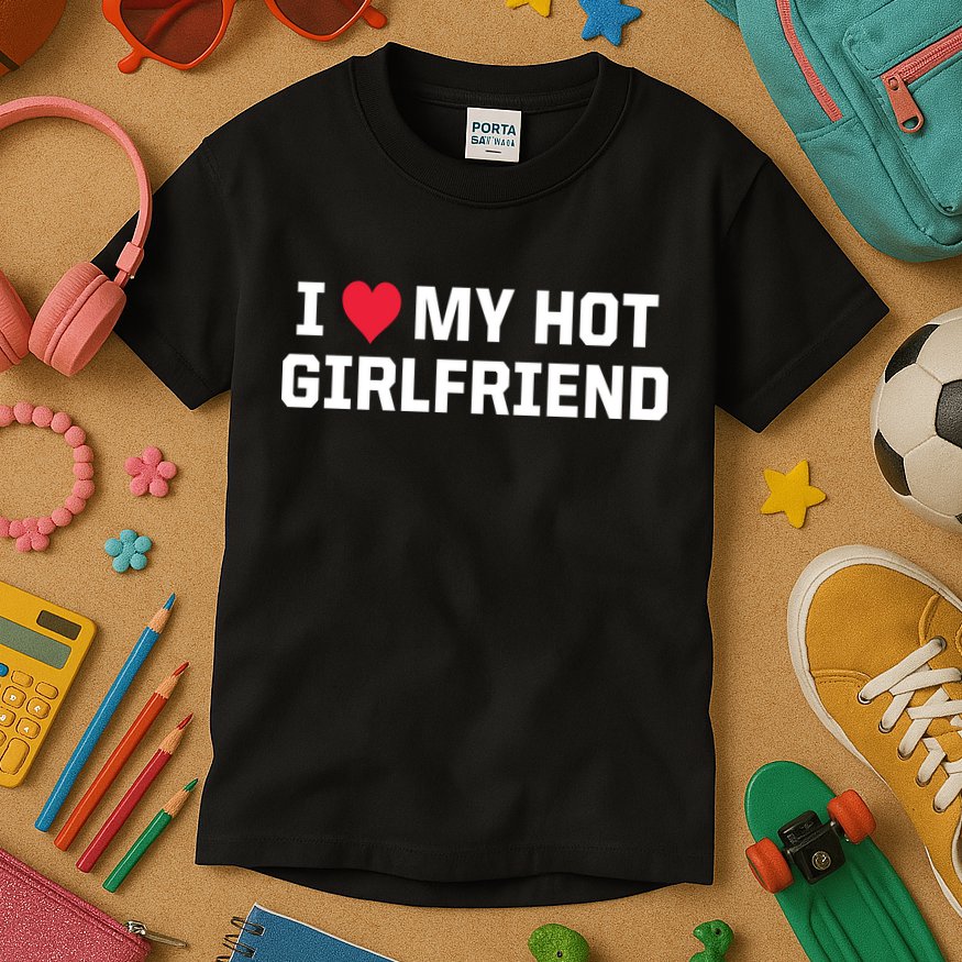 I Heart My Hot Girlfriend Fenny Couples Kids T-Shirt