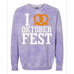 I Heart Oktoberfest Pretzel Colorblast Crewneck Sweatshirt