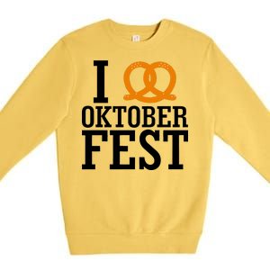 I Heart Oktoberfest Pretzel Premium Crewneck Sweatshirt