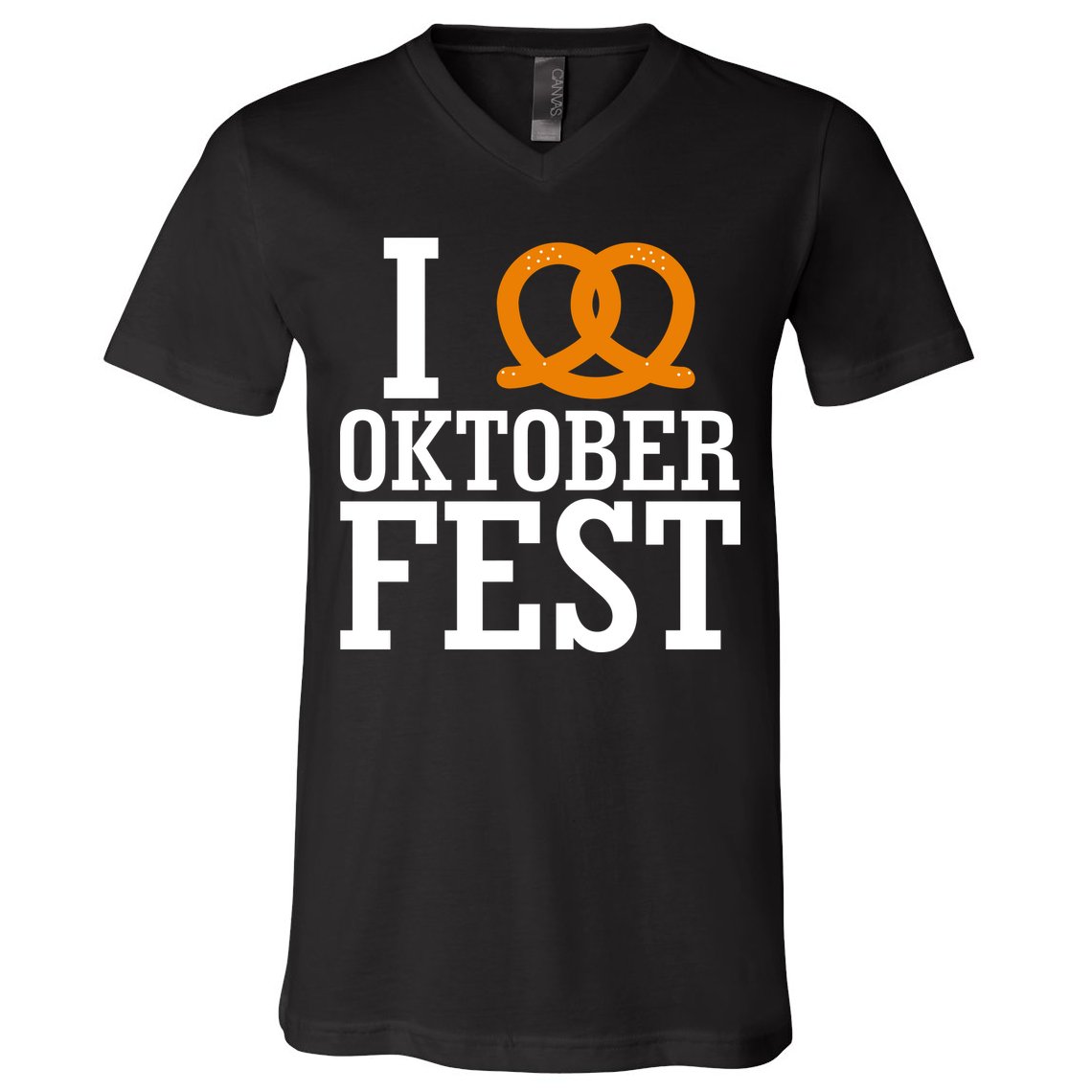 I Heart Oktoberfest Pretzel V-Neck T-Shirt