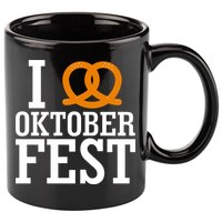 I Heart Oktoberfest Pretzel 11oz C Handle Ceramic Mug