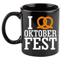 I Heart Oktoberfest Pretzel 11oz C Handle Ceramic Mug
