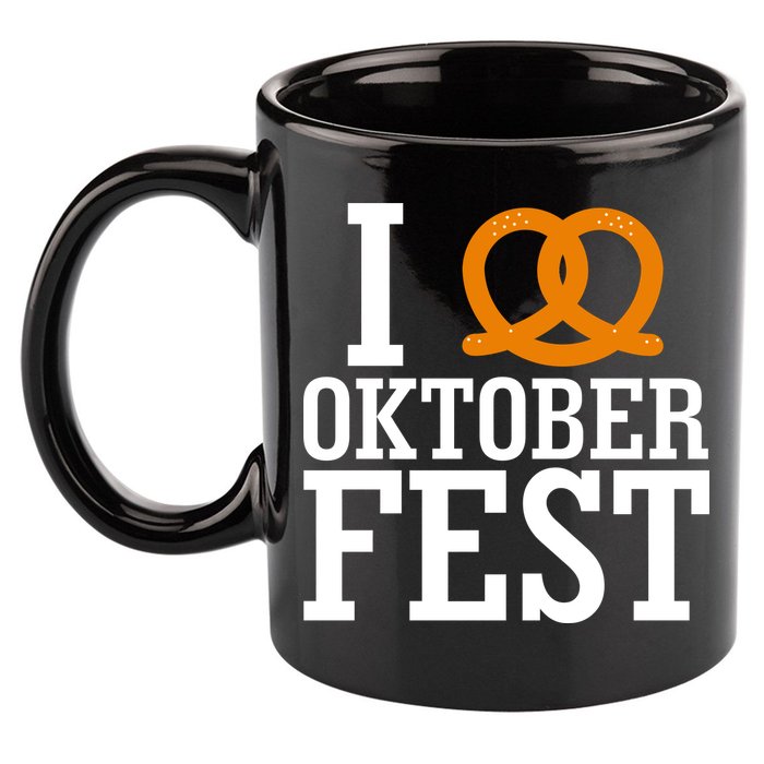 I Heart Oktoberfest Pretzel 11oz C Handle Ceramic Mug