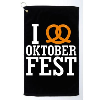 I Heart Oktoberfest Pretzel Golf Towel