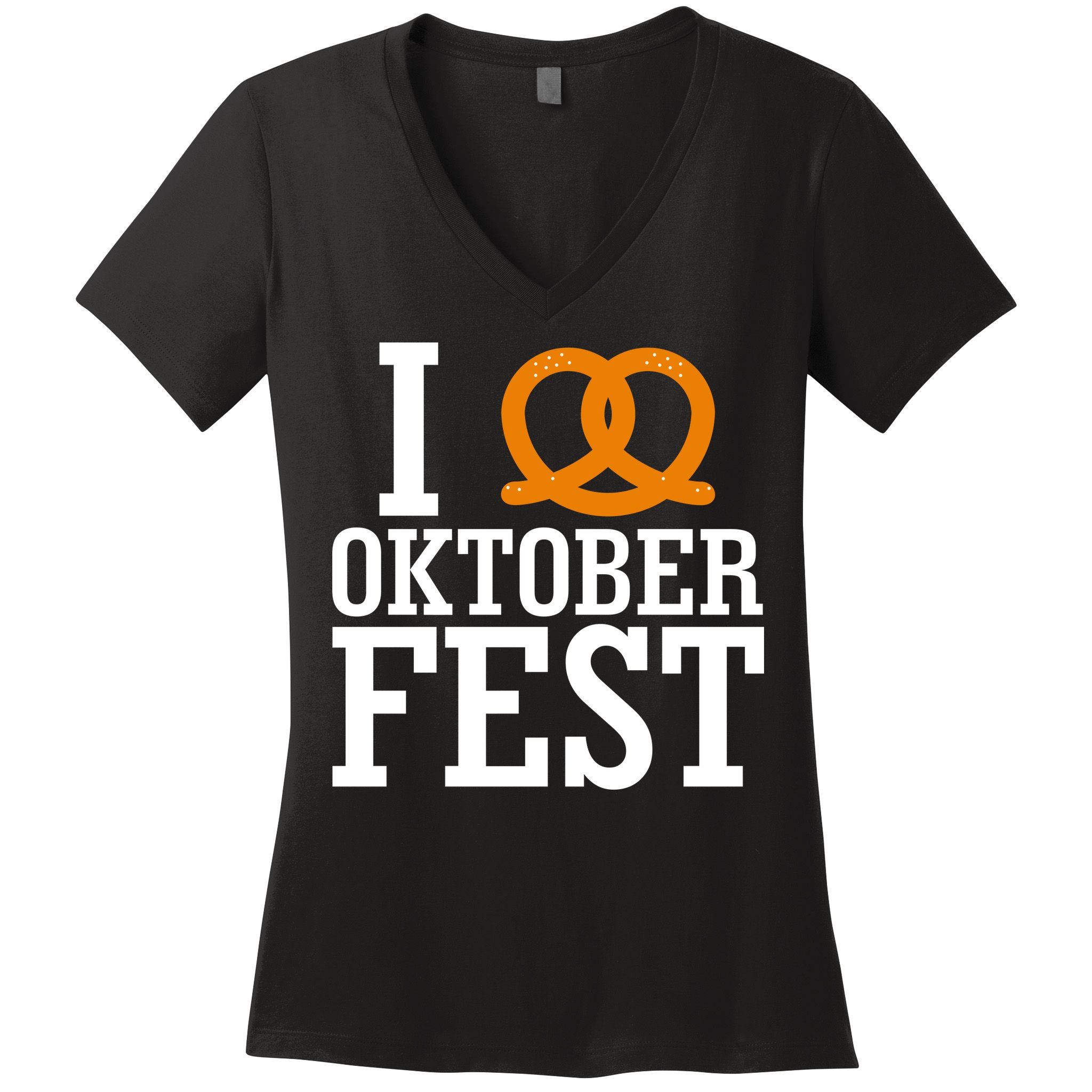 I Heart Oktoberfest Pretzel Women's V-Neck T-Shirt