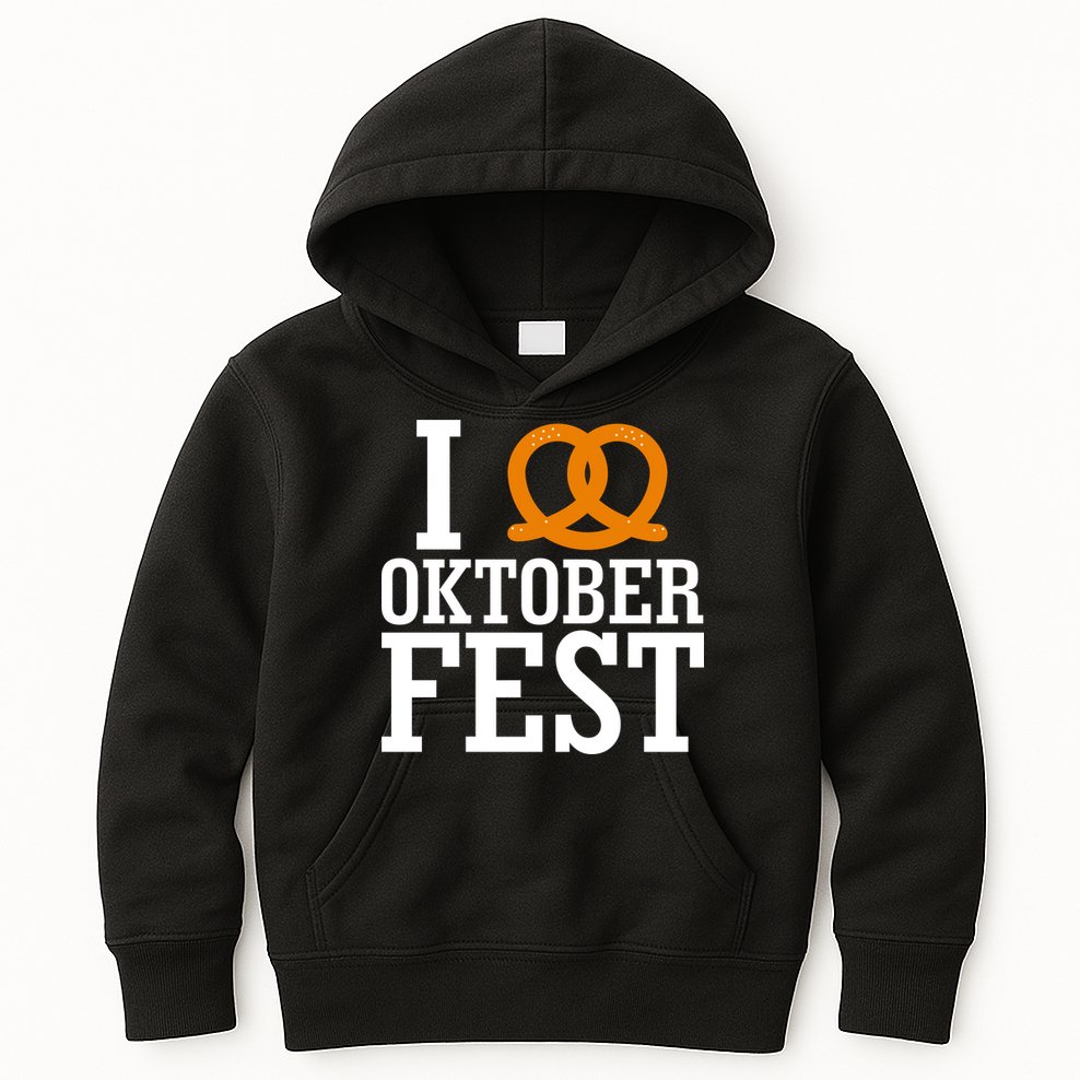 I Heart Oktoberfest Pretzel Kids Hoodie