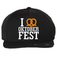 I Heart Oktoberfest Pretzel Wool Snapback Cap