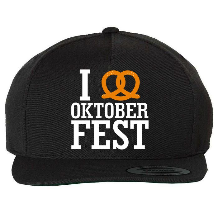 I Heart Oktoberfest Pretzel Wool Snapback Cap