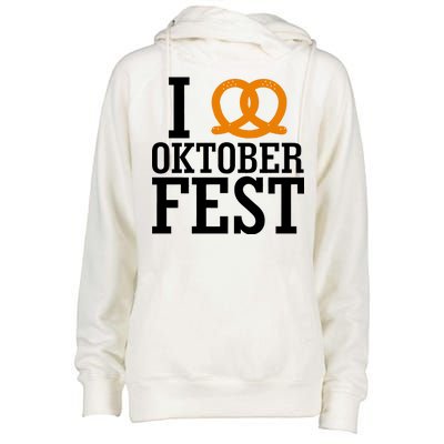 I Heart Oktoberfest Pretzel Womens Funnel Neck Pullover Hood