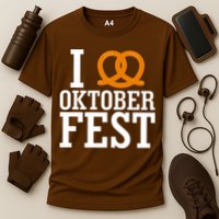 I Heart Oktoberfest Pretzel Cooling Performance Crew T-Shirt