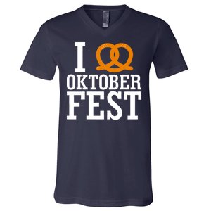 I Heart Oktoberfest Pretzel V-Neck T-Shirt