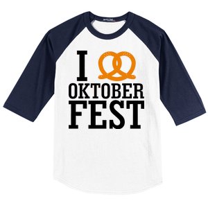 I Heart Oktoberfest Pretzel Baseball Sleeve Shirt