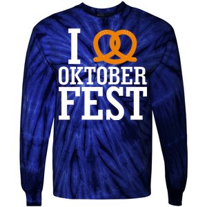 I Heart Oktoberfest Pretzel Tie-Dye Long Sleeve Shirt