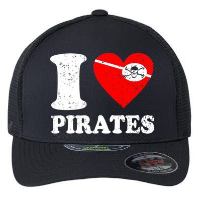 I Heart Pirates T-Shirt Flexfit Unipanel Trucker Cap