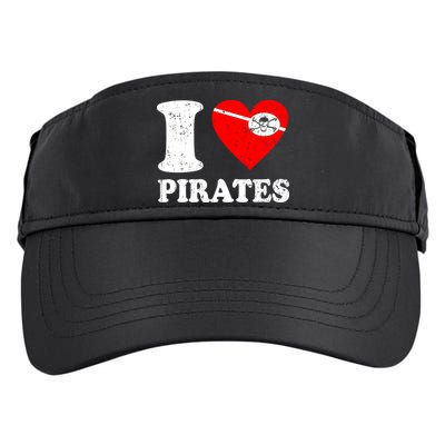 I Heart Pirates T-Shirt Adult Drive Performance Visor