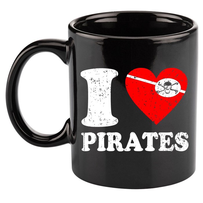 I Heart Pirates T-Shirt 11oz C Handle Ceramic Mug