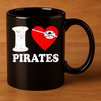 I Heart Pirates T-Shirt 11oz C Handle Ceramic Mug