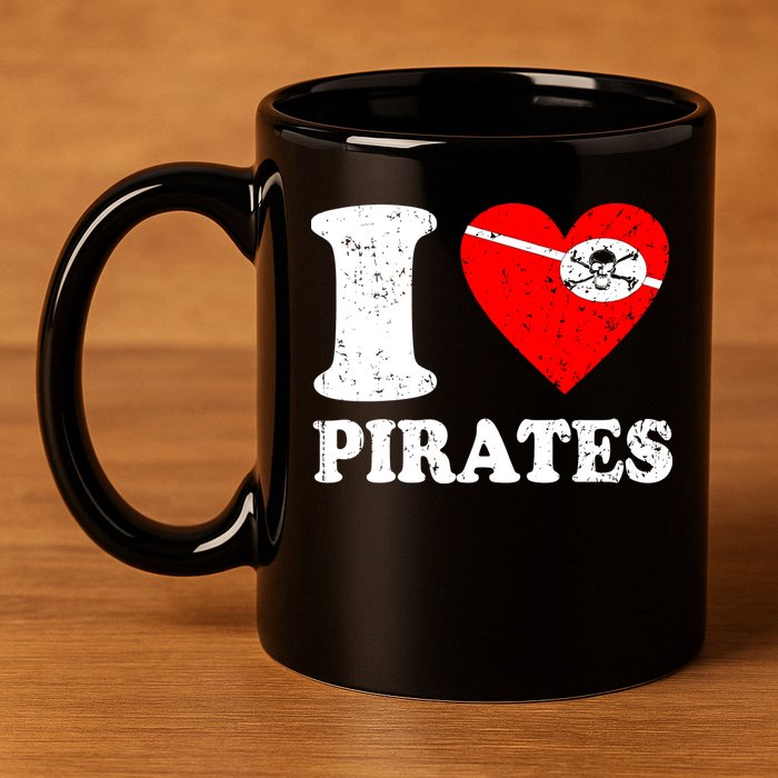 I Heart Pirates T-Shirt 11oz C Handle Ceramic Mug