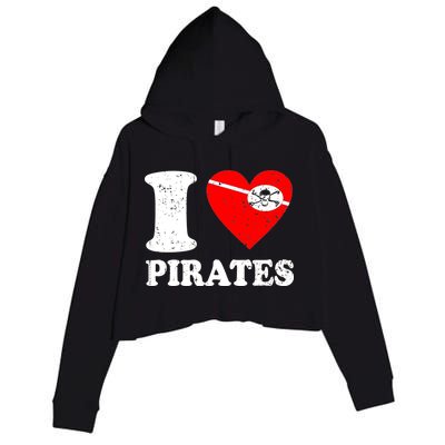 I Heart Pirates T-Shirt Crop Fleece Hoodie