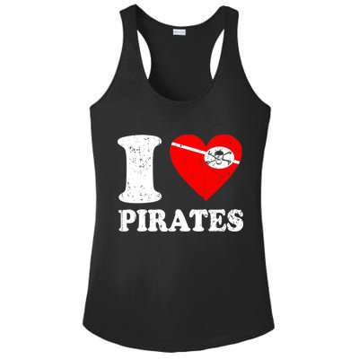 I Heart Pirates T-Shirt Ladies PosiCharge Competitor Racerback Tank