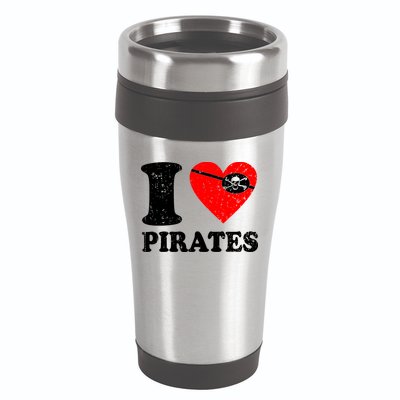 I Heart Pirates T-Shirt 16oz Travel Tumbler