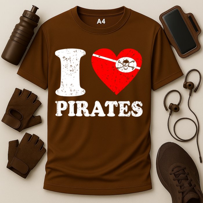 I Heart Pirates T-Shirt Cooling Performance Crew T-Shirt