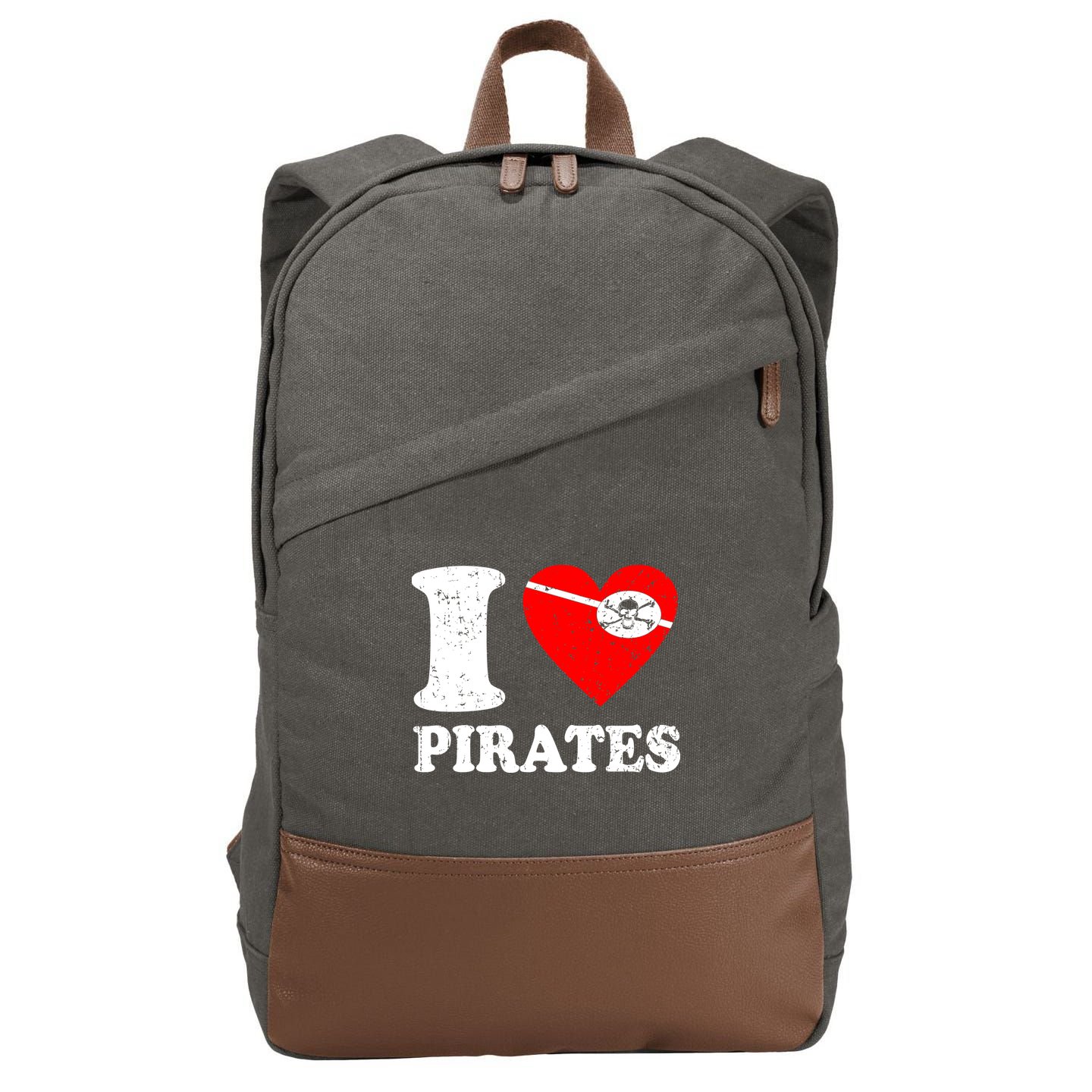 I Heart Pirates T-Shirt Cotton Canvas Backpack