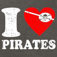 I Heart Pirates T-Shirt Cotton Canvas Backpack