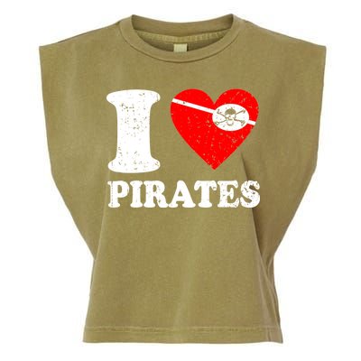 I Heart Pirates T-Shirt Garment-Dyed Women's Muscle Tee