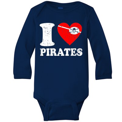 I Heart Pirates T-Shirt Baby Long Sleeve Bodysuit