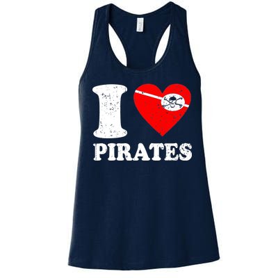 I Heart Pirates T-Shirt Women's Racerback Tank