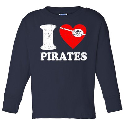 I Heart Pirates T-Shirt Toddler Long Sleeve Shirt