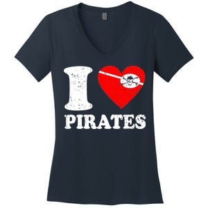 I Heart Pirates T-Shirt Women's V-Neck T-Shirt