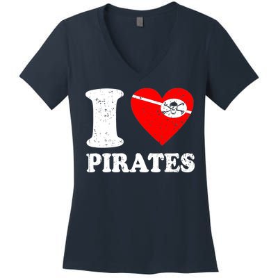 I Heart Pirates T-Shirt Women's V-Neck T-Shirt