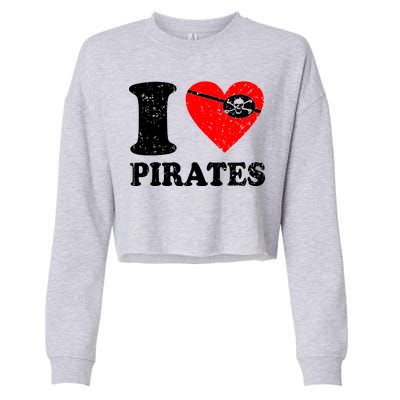 I Heart Pirates T-Shirt Cropped Pullover Crew