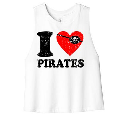 I Heart Pirates T-Shirt Women's Racerback Cropped Tank