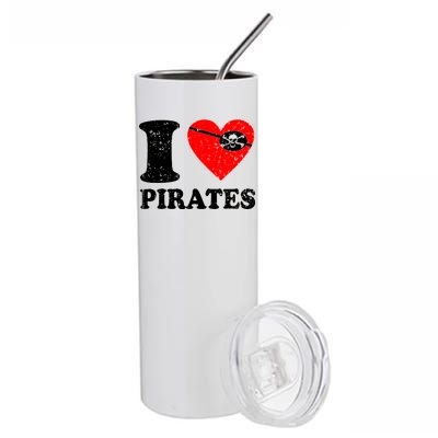 I Heart Pirates T-Shirt Stainless Steel Tumbler